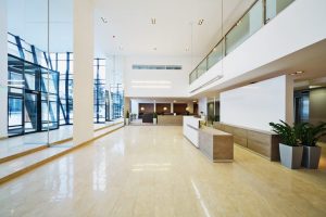 Clean Office Building with shining floor