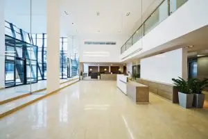Clean Office Building with shining floor